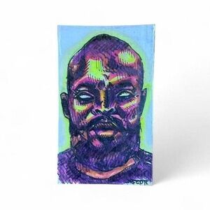 Artisan Vibrant Portrait Illustration - Purple and Yellow